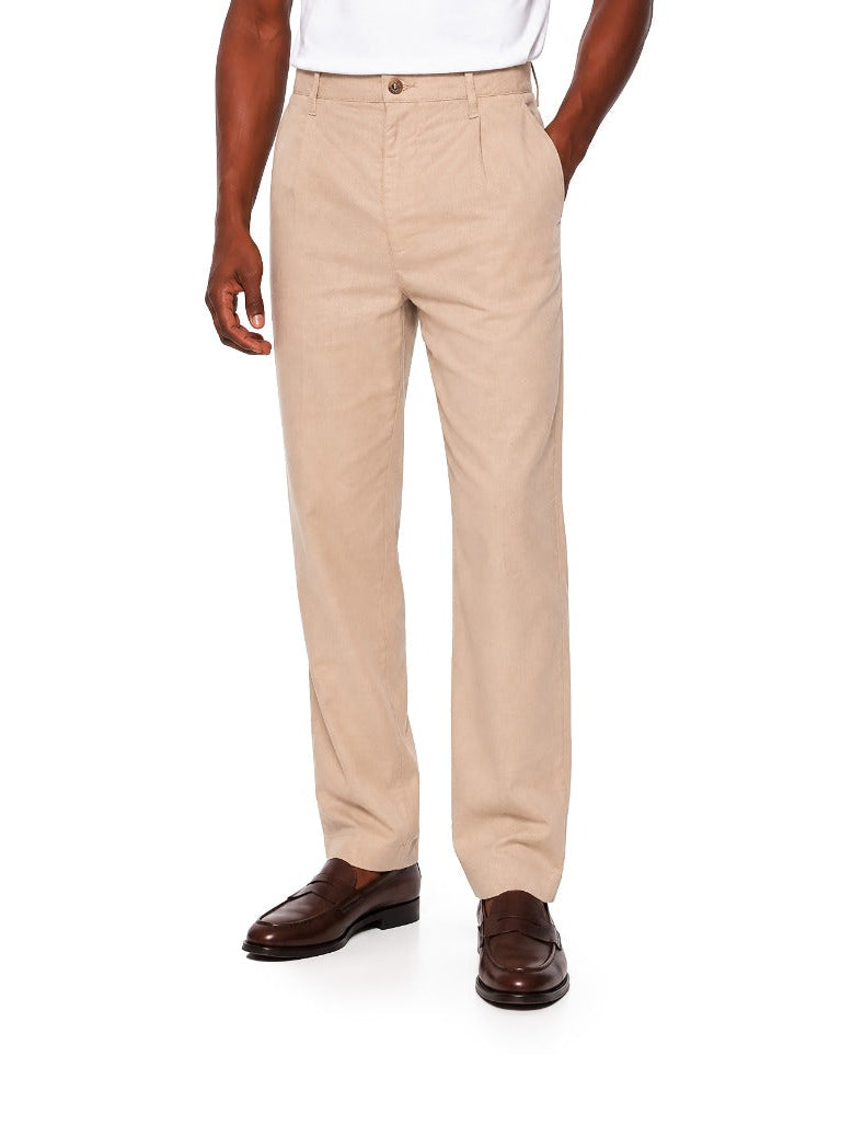 Emmanuel Linen Blend Pants in Stone