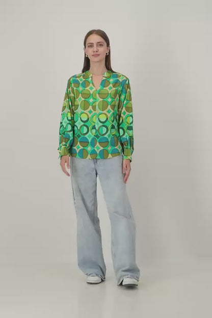 Half Circle Print Blouse
