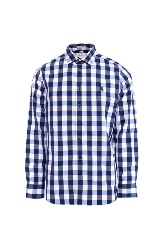 Devon Checkered Navy Tailored Shirt