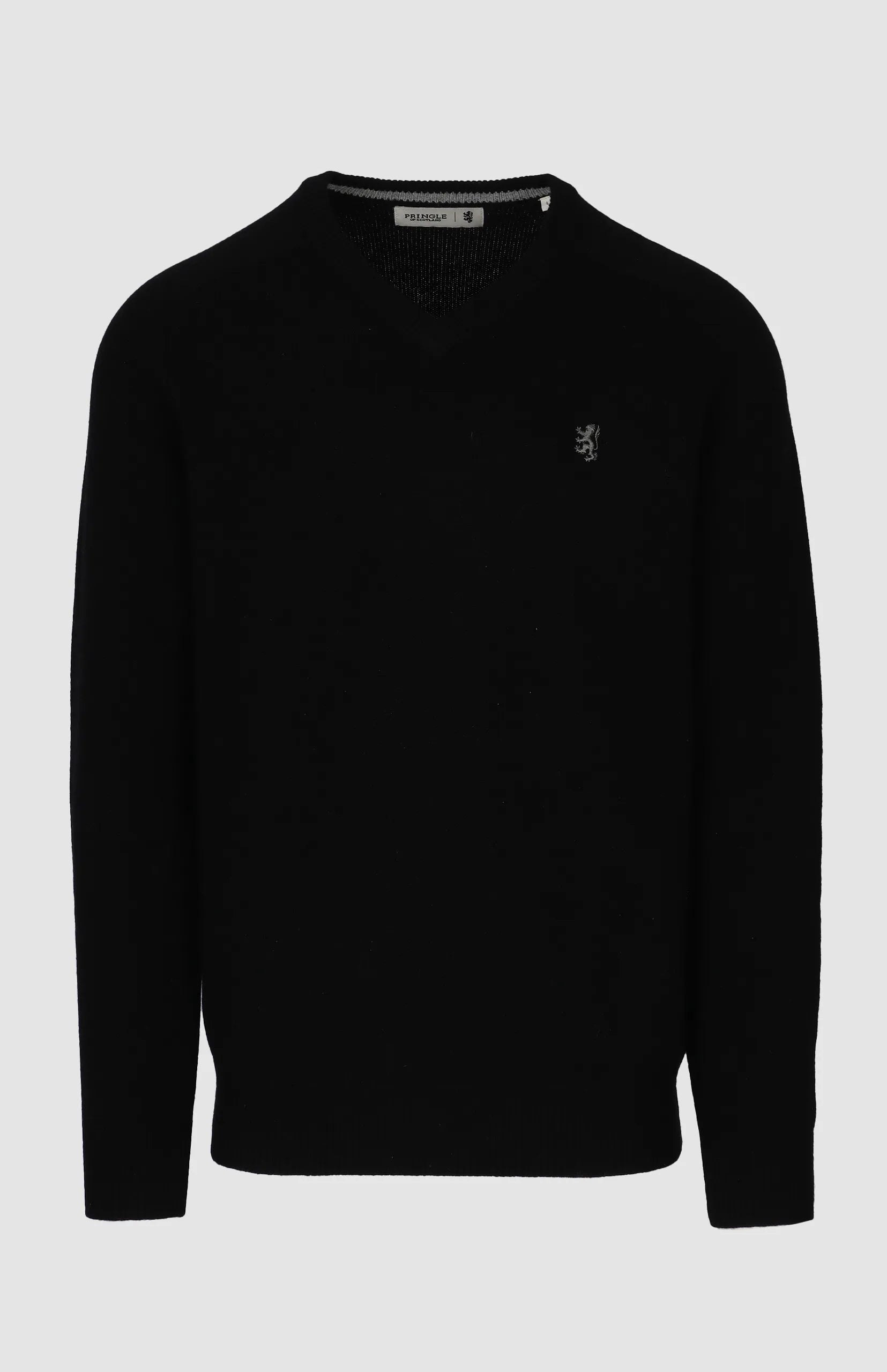 Henry Lambswool V-Neck Sweater in Black
