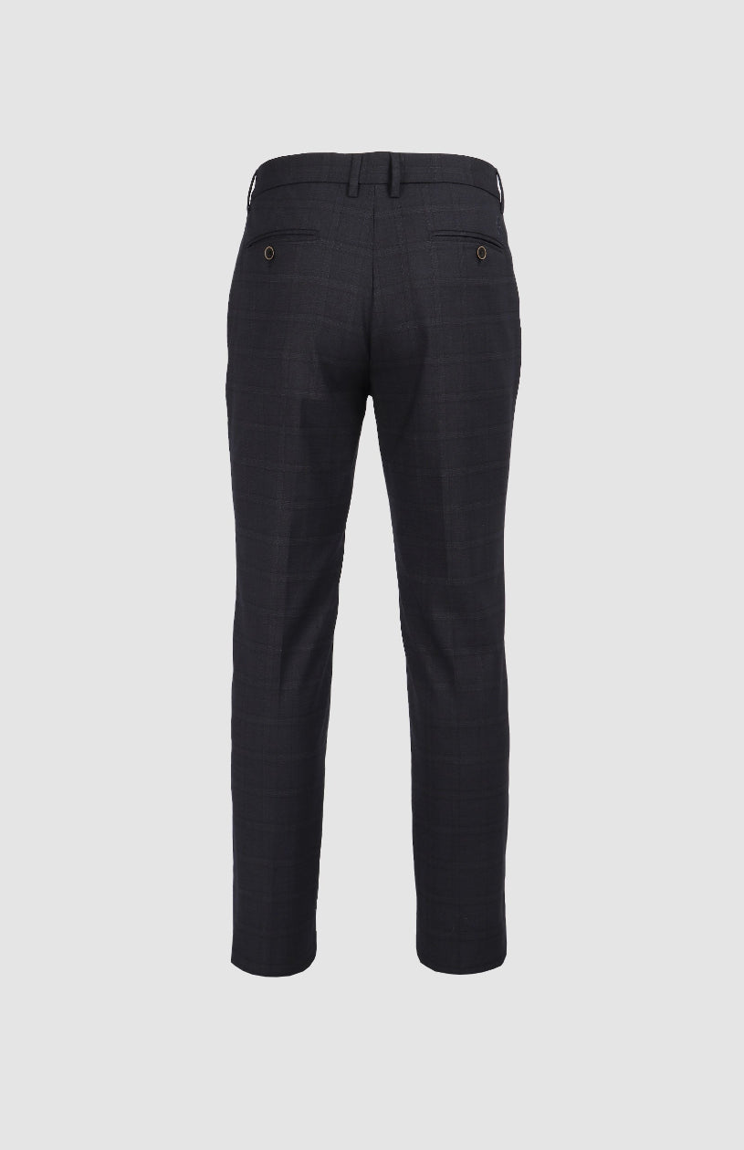 Sam Tailored Check Pants in Navy