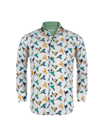 Parrot Print Cotton Shirt