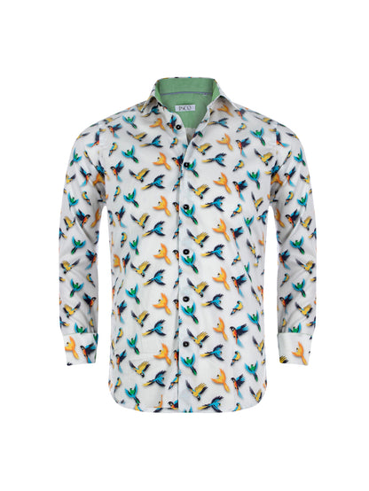 Parrot Print Cotton Shirt