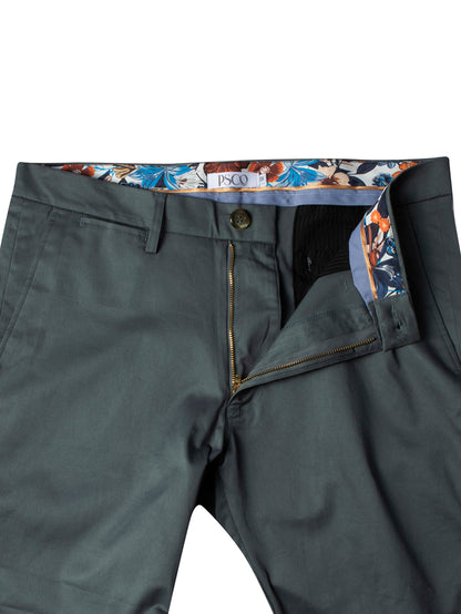 Essential Slim Stretch Chino Short in Denim Teal