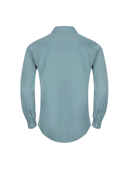 Oxford Cotton Contrast Shirt in Sea Green