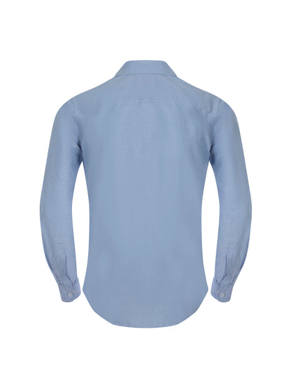 Oxford Cotton Contrast Shirt in Sky Blue