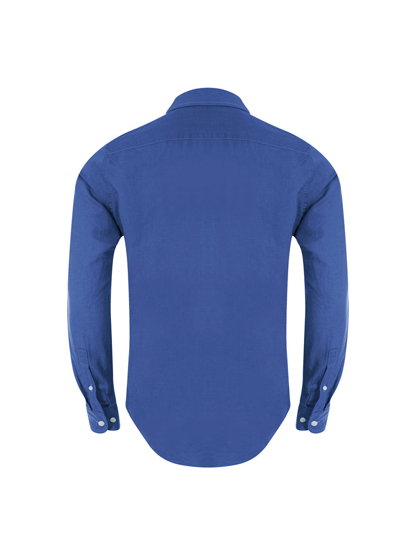 Essential Linen/Cotton Shirt in Cobalt Blue