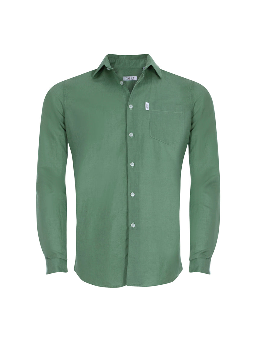 Essential Linen / Cotton Shirt in Sage Green