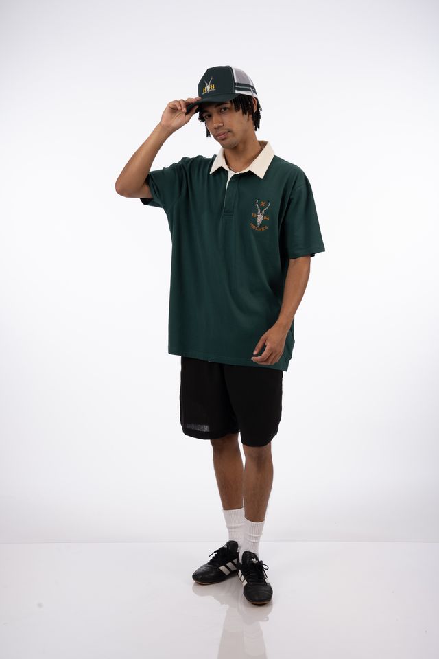 Rugby Skull Golfer in Deep Nori Green