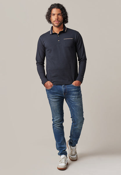 Railway LS Polo in Night Blue