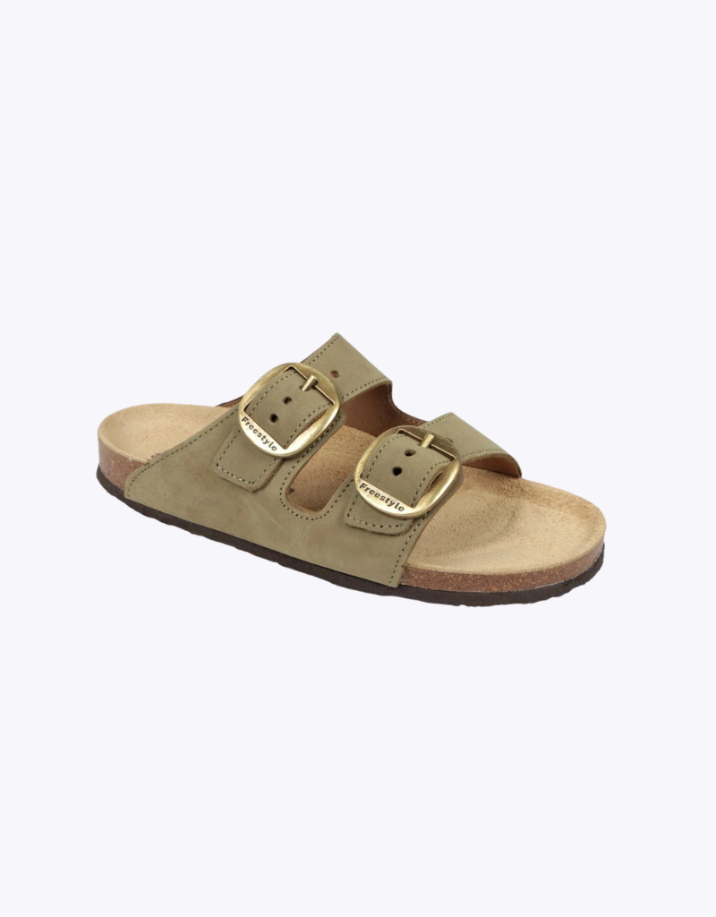 Kirsten Nubuck Corkies in Olive Green