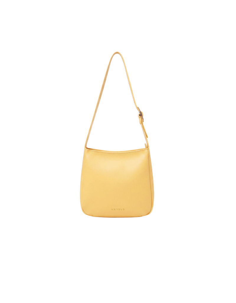Buckley Unlined Leather Hobo Shoulder Bag in Sunwashed Yellow
