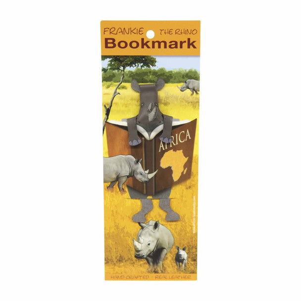 Leather Big 5 Rhino Bookmark