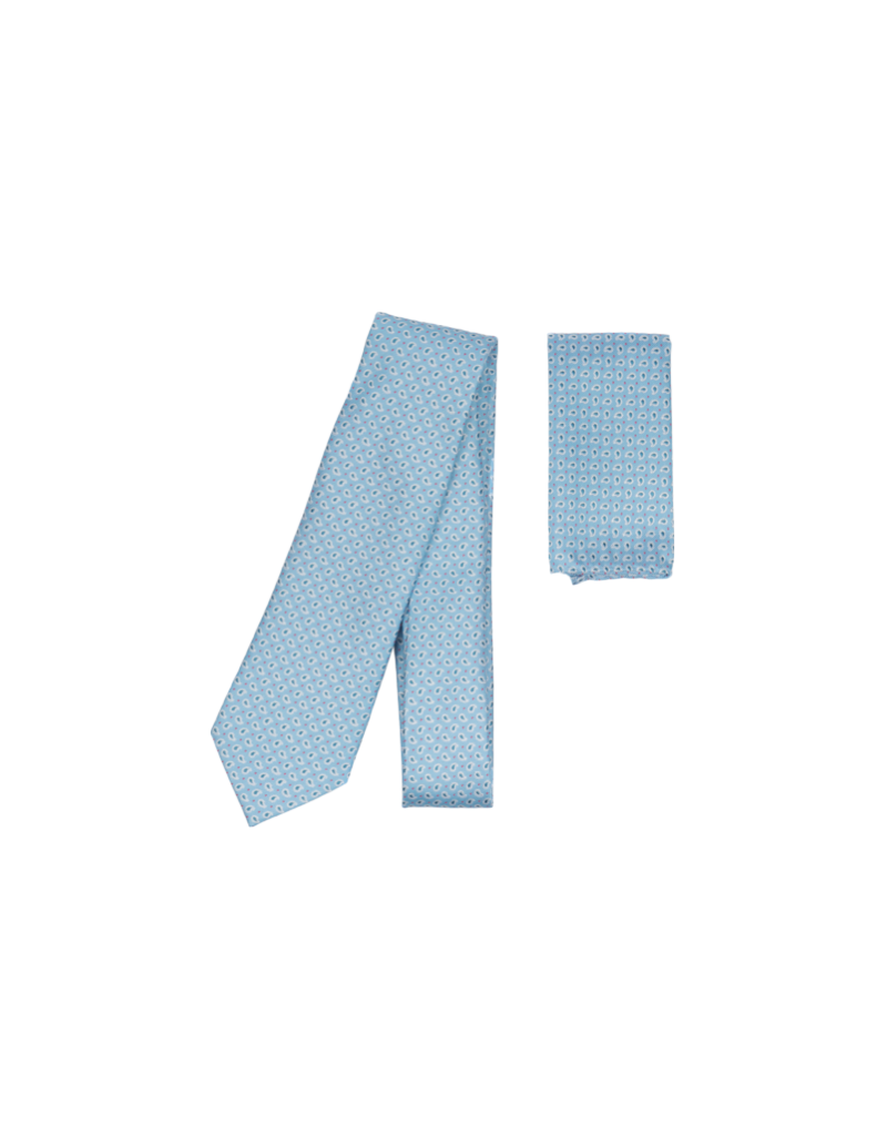 Tie & Pocket Square in Teardrop Blue