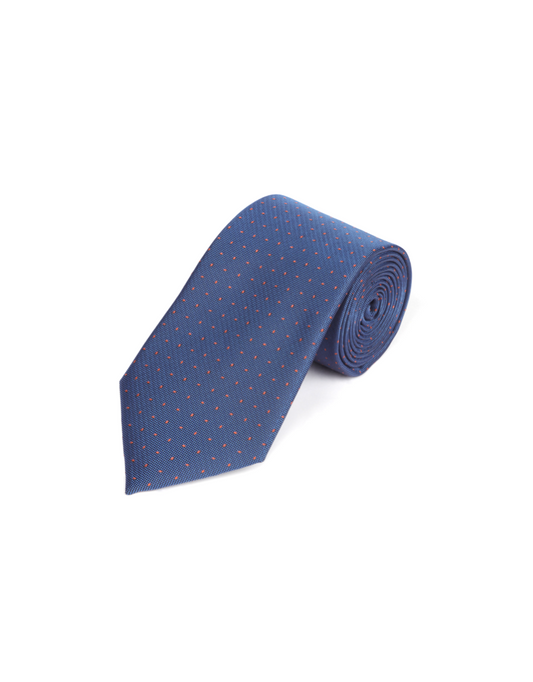 Tie & Pocket Square in Geometric Cobalt