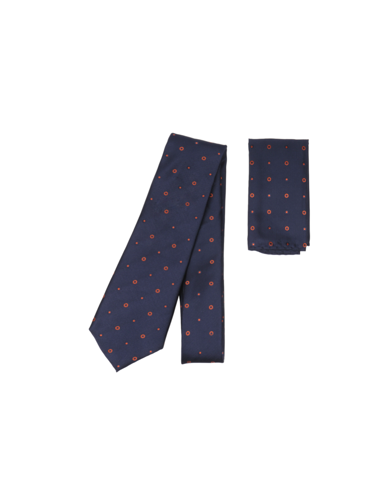 Tie & Pocket Square in Circles Burgundy