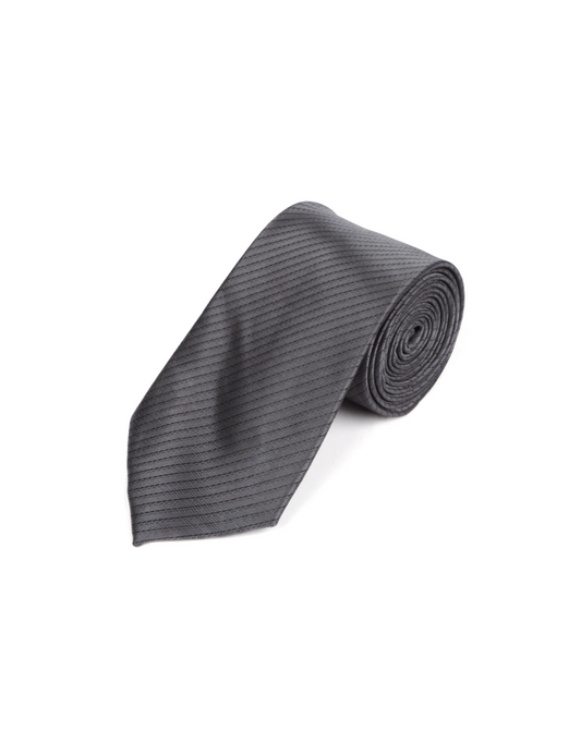 Tie & Pocket Square in Dotted Line Dark Grey