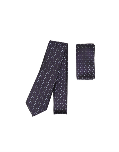 Tie & Pocket Square in Triangle Navy