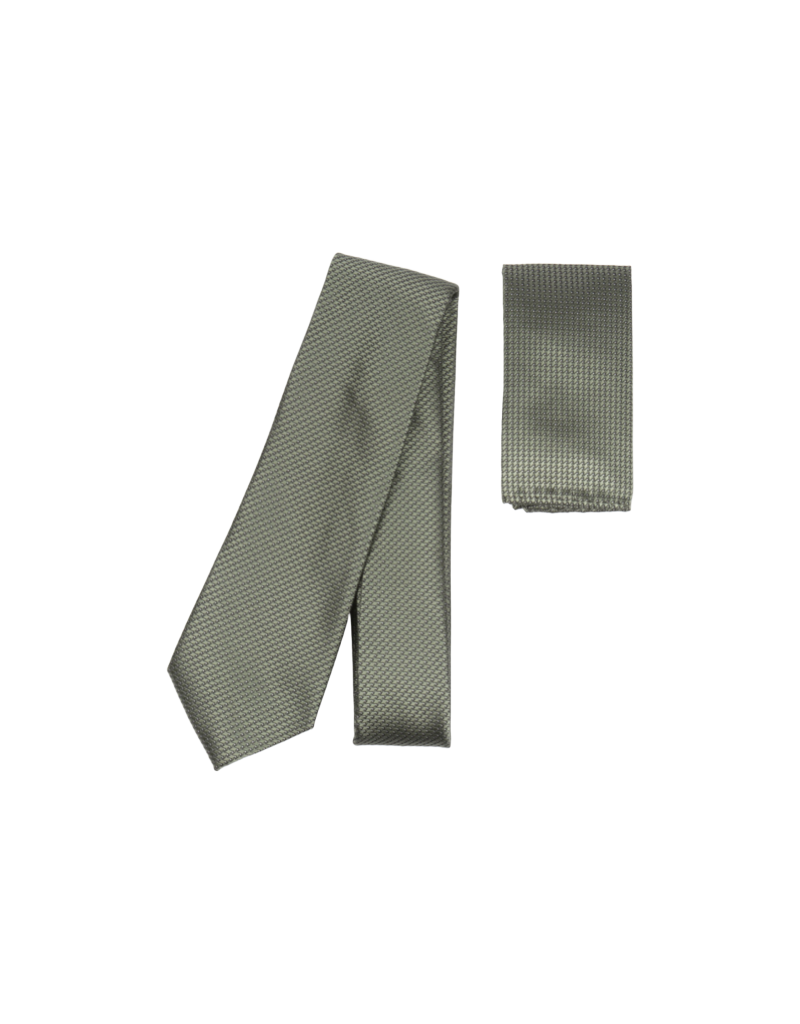 Tie & Pocket Square in Geometric Green