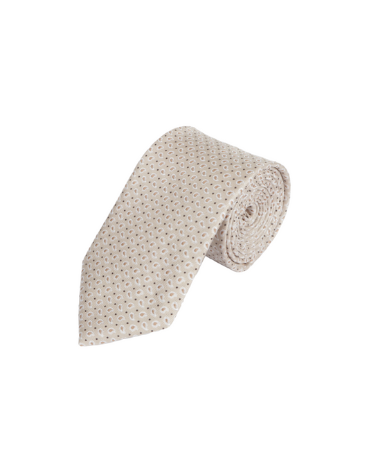 Tie & Pocket Square in Teardrop Beige