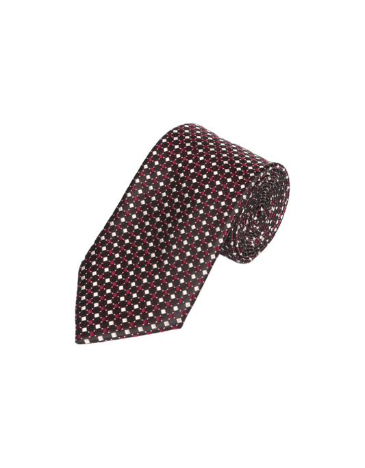 Tie & Pocket Square in Black / Red