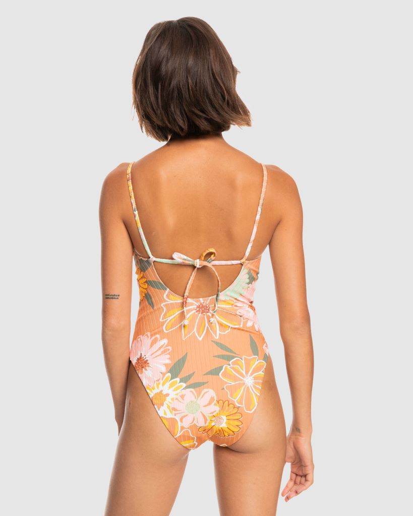 Ribbed Love The Muse One Piece in Toasted Nut Bloom