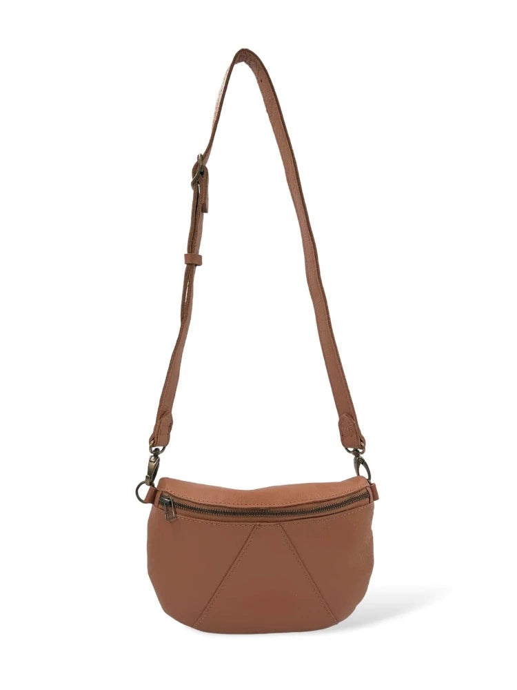 Ruby Classic Leather Adjustable Iced Coffee Moon Bag