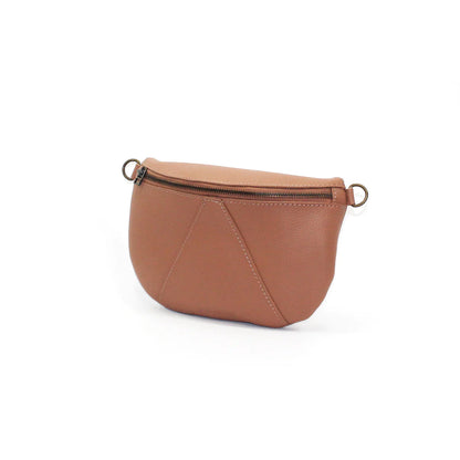 Ruby Classic Leather Adjustable Iced Coffee Moon Bag