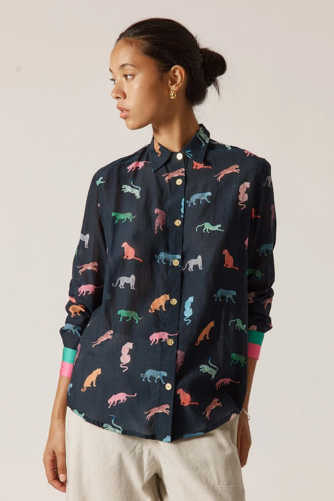 Funky Cats Shirt in Navy