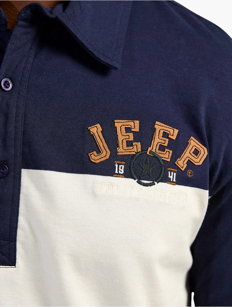 Stripe Rugby Polo in Midnight Blue / Multi