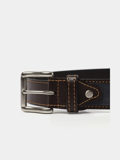 Selbourne Leather Belt in Navy