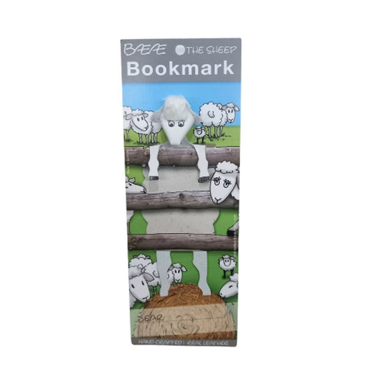 Leather White Sheep Bookmark