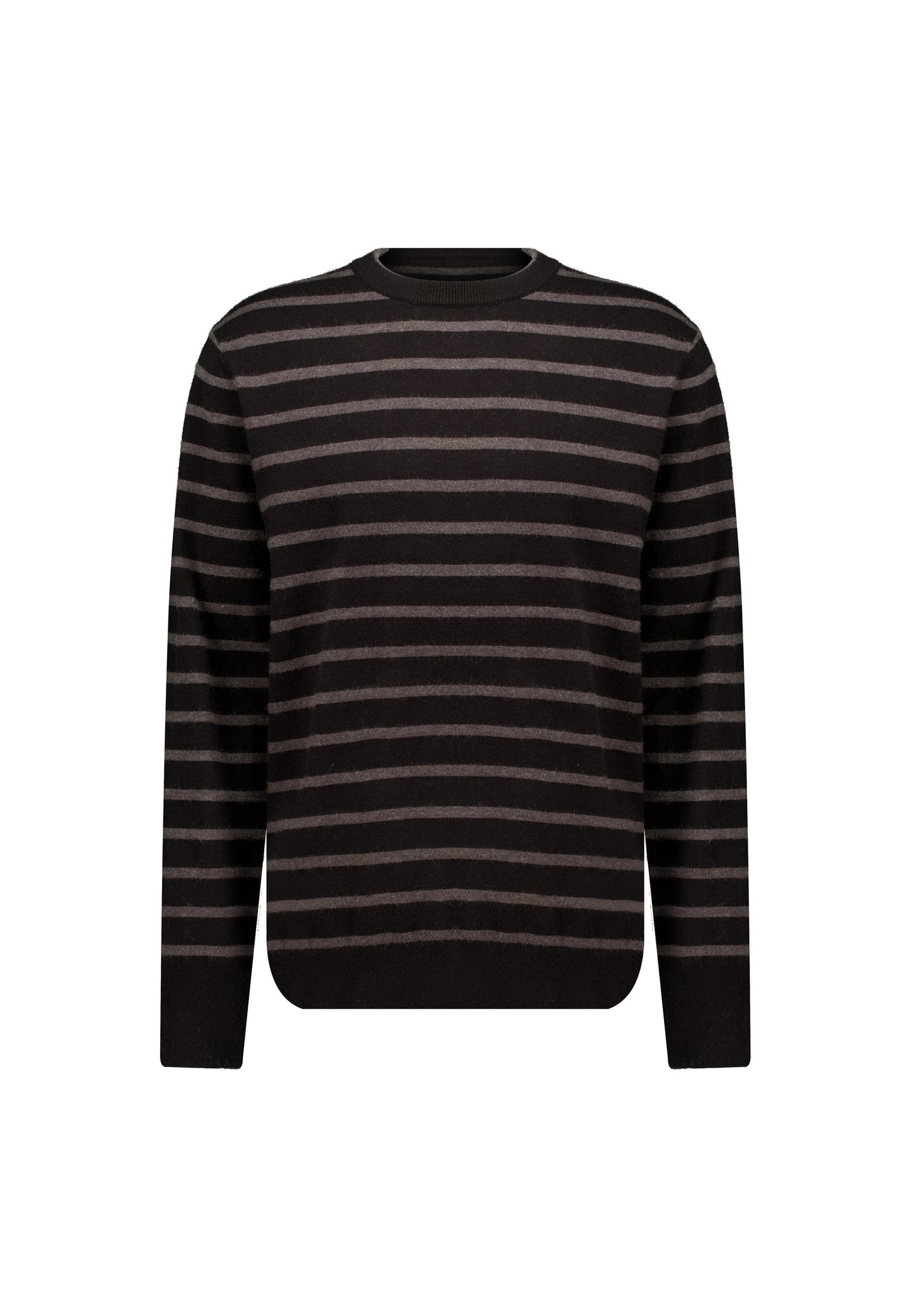 Shot Stripe Cotton Pullover in Black