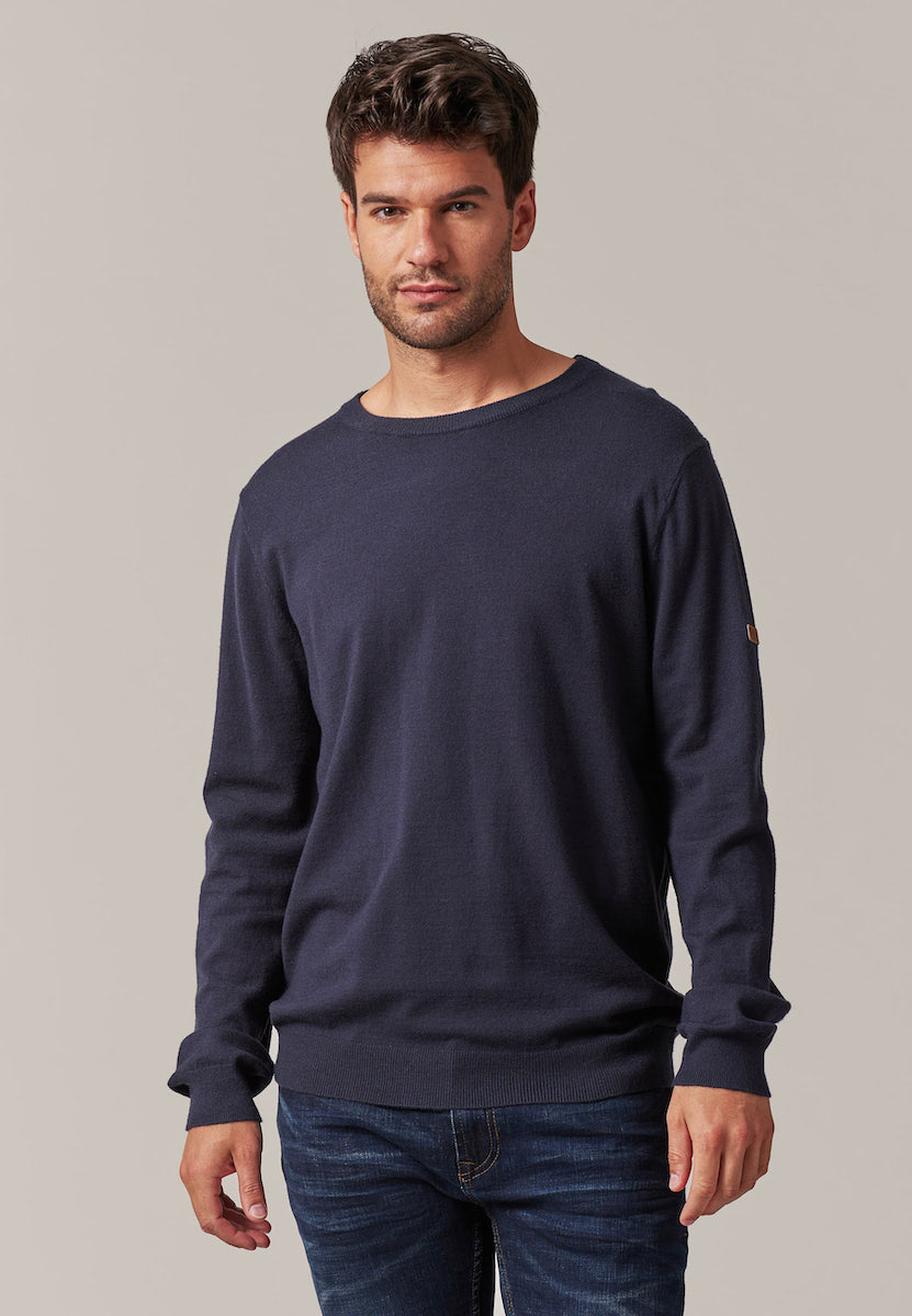 Shotson Cotton Pullover in Night Blue