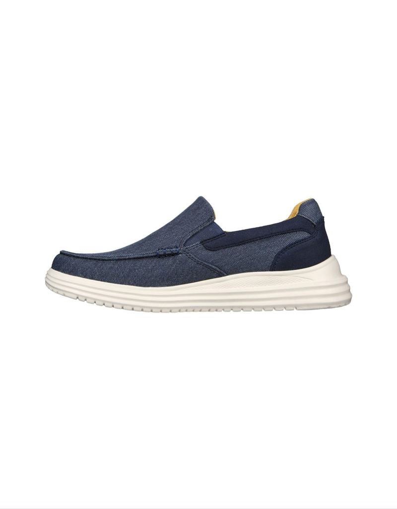 Skechers blue slip on mens hotsell