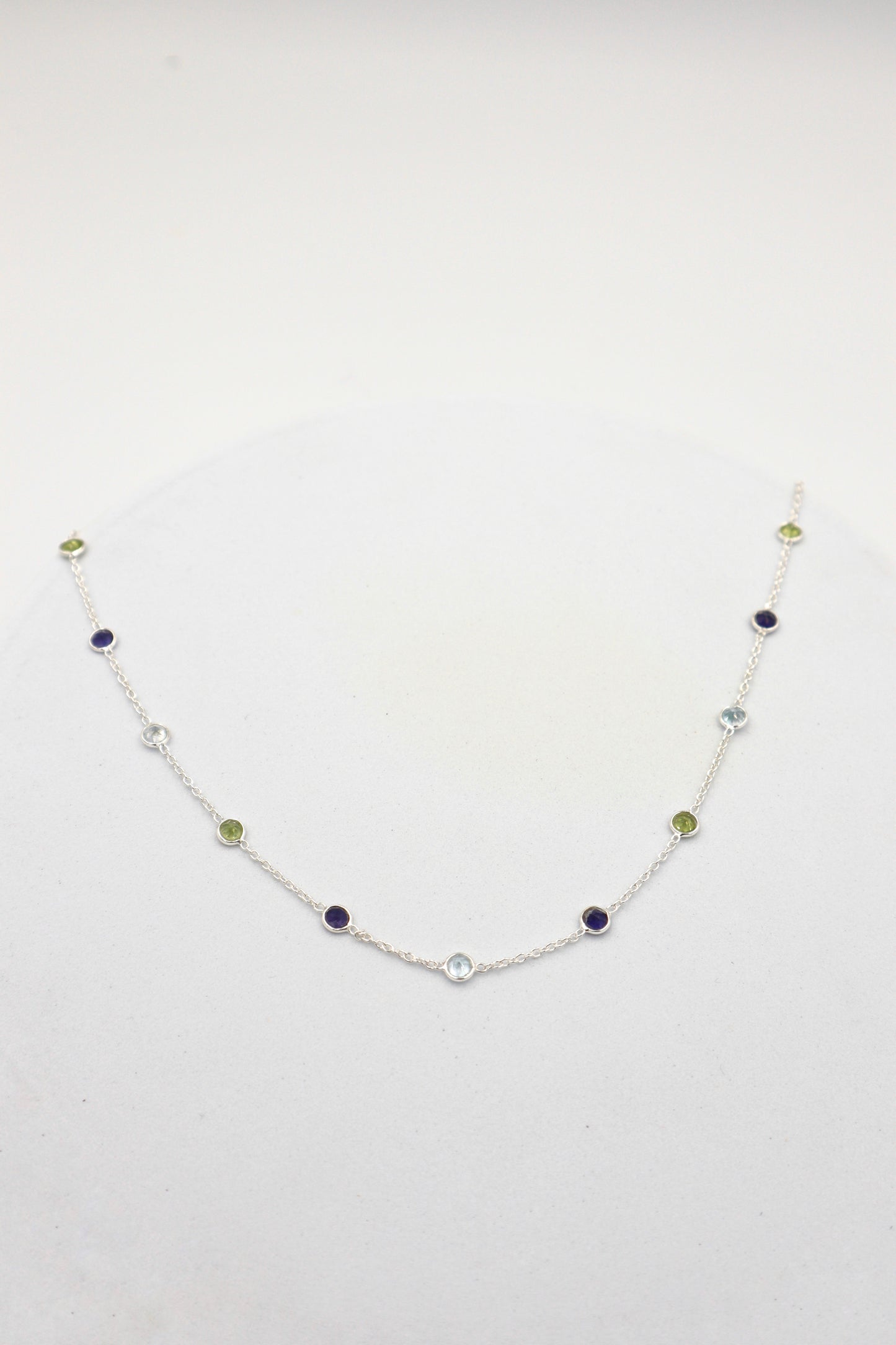 Sterling Silver Faceted Charm Necklace