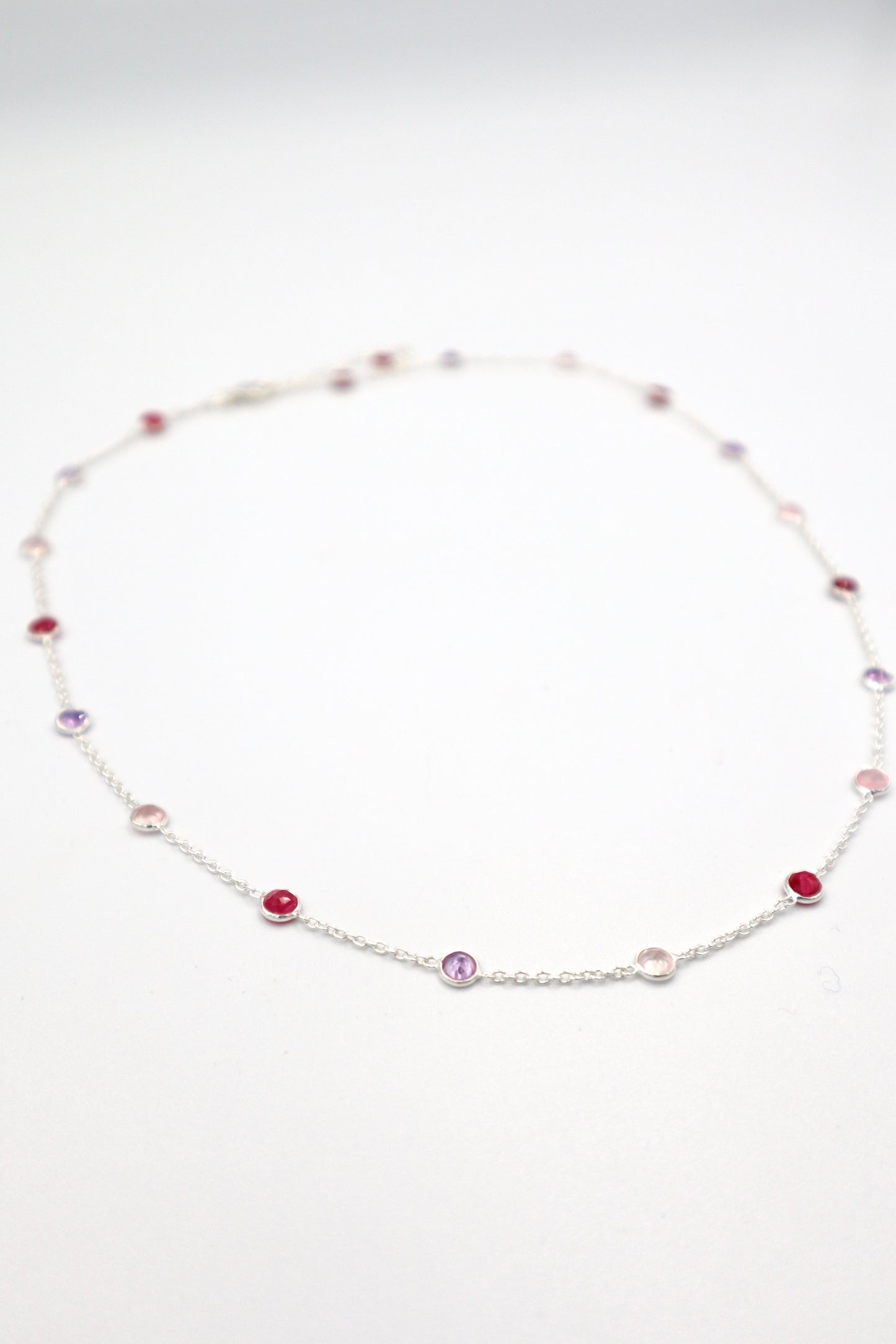 Sterling Silver Faceted Charm Necklace