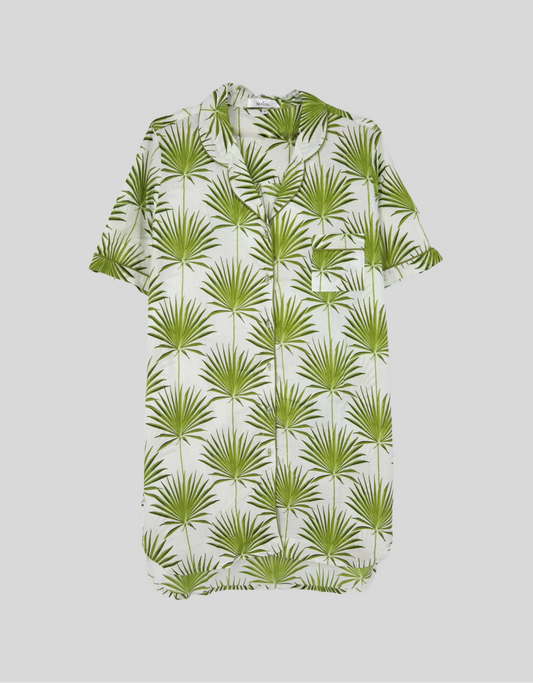 Short Sleeve Green Leaves Sleep Shirt