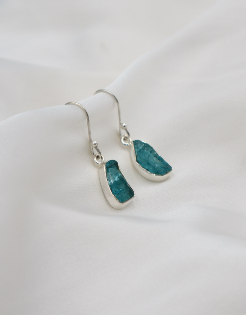 Apatite Rough Stone Sterling Silver Set