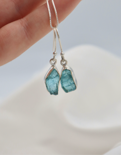 Apatite Rough Stone Sterling Silver Set