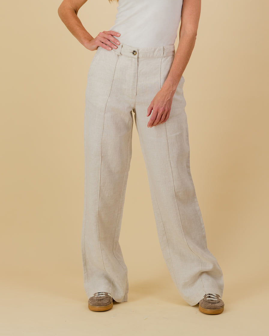 Linen Wide Leg Pants in Natural