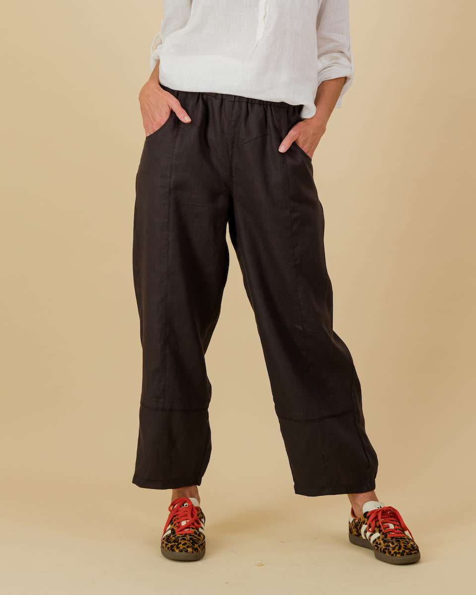 Linen Joggers in Chestnut