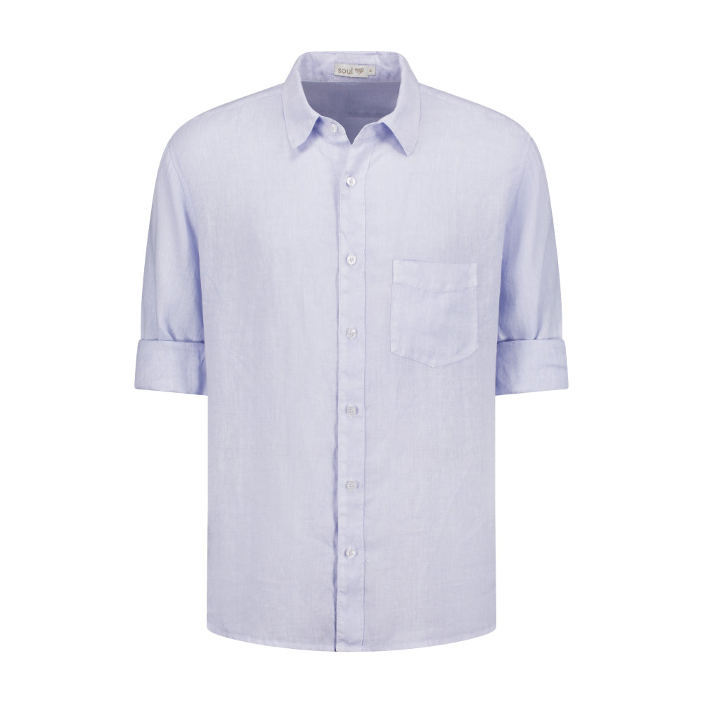 Classic Linen Shirt in Sky Blue