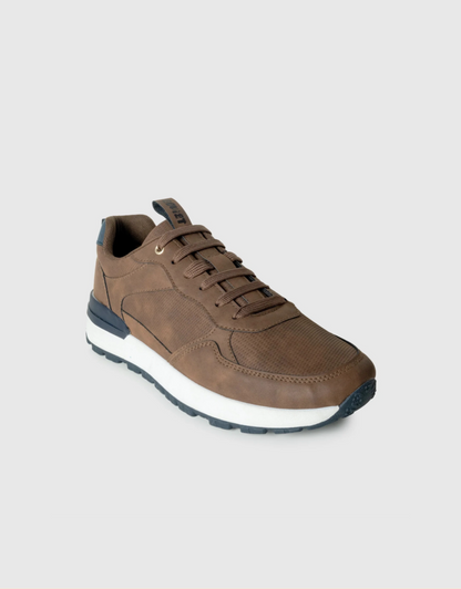 Hank PU Sneaker in Light Brown / Cream