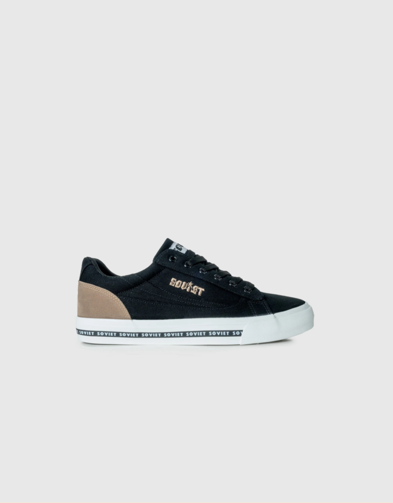 Thabo Canvas Sneaker in Black / Light Brown