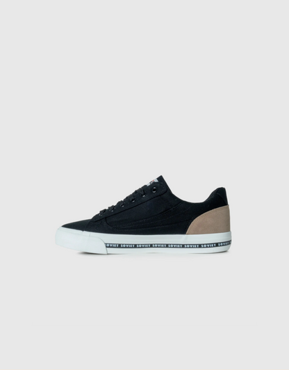 Thabo Canvas Sneaker in Black / Light Brown