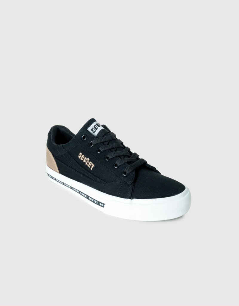 Thabo Canvas Sneaker in Black / Light Brown