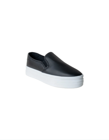 Blaire PU Platform Slip On Shoes in Black