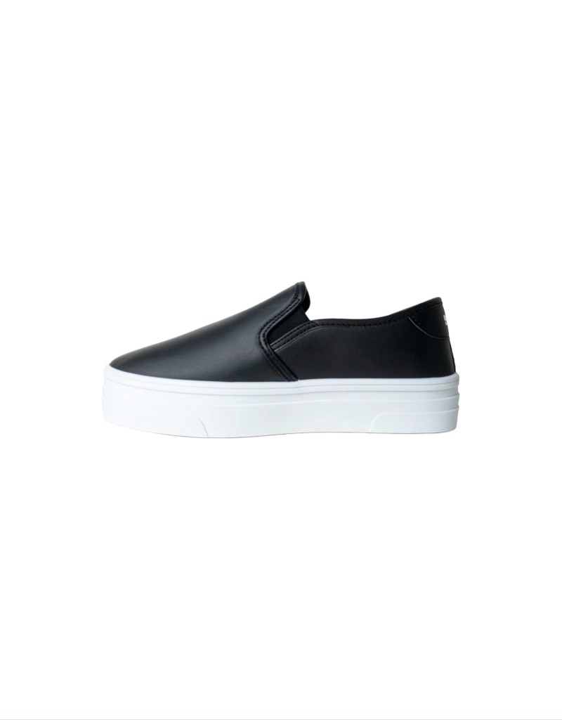 Blaire PU Platform Slip On Shoes in Black