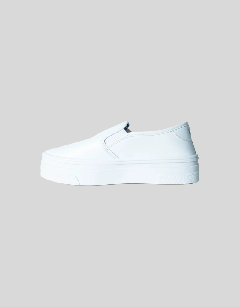 Blaire PU Platform Slip On Shoes in White